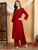 Faiza Chikankari Rayon Co-ord Set (Maroon)