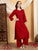 Faiza Chikankari Rayon Co-ord Set (Maroon)