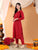 Ananya Chikankari Kurta Pant Cotton Co-ord Set (Maroon)